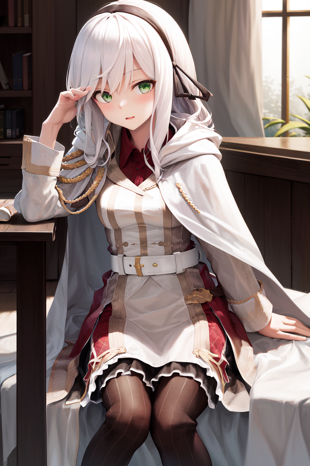 34892-3363558740-masterpiece, best quality, highres, 1girl avilia white hair green eyes, white cape white jacket belt black skirt frilled skirt s.png